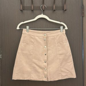 Blush Pink H&M Button Down Mini Skirt Sz 6